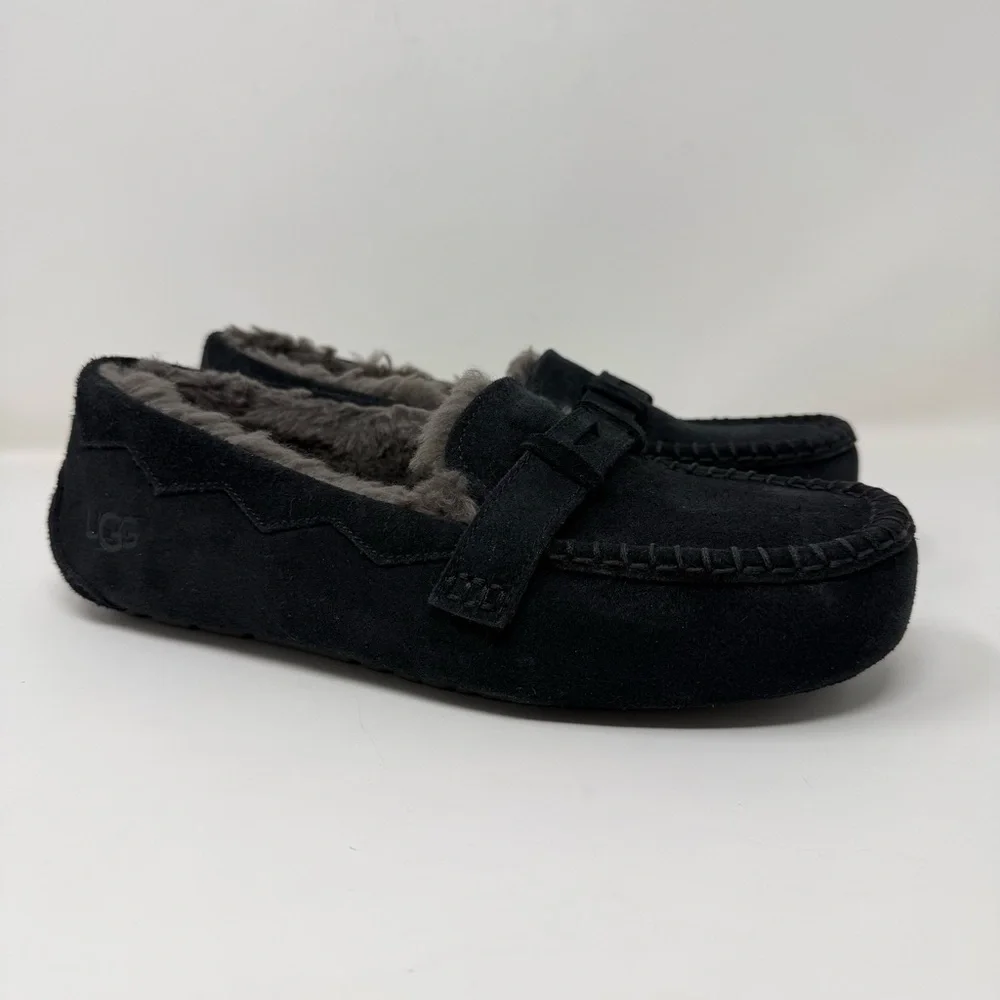 New UGG Women's Willow Moc Toe Loafer Black Sz 11 - Picture 2 of 13